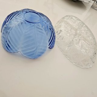 Juego 2 cuencos cristal y azul
