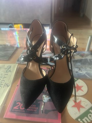 Zapatos de fiesta charol y ante tacón 12 cm