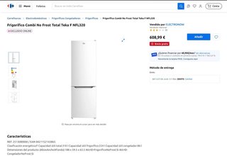 Frigorífico + Congelador Teka Blanco