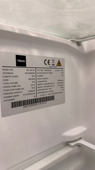 Frigorífico + Congelador Teka Blanco