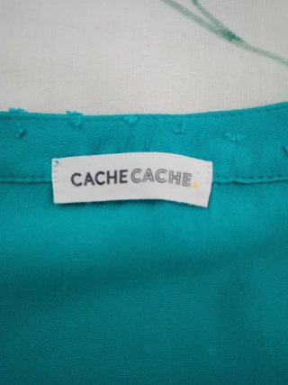 Blusa turquesa con manga corta