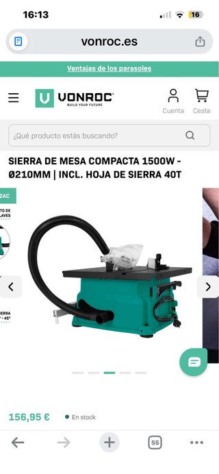 Sierra de mesa compacta 1500W
