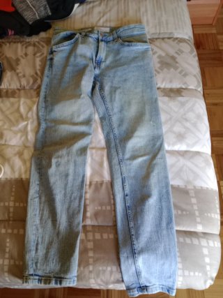 Pantalón Vaquero Bershka Azul Claro Talla 38