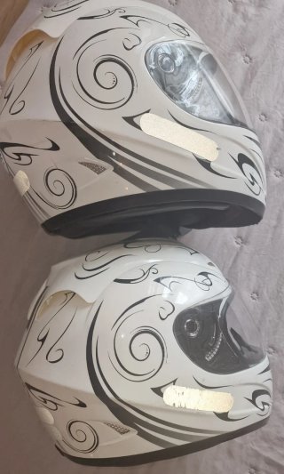 2 Cascos Moto Blancos Talla L y M