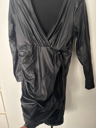 Vestido Negro Fiesta Látex Talla XXXL