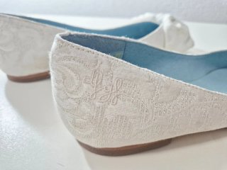 Bailarinas Blancas bordado Jacquard con maxi lazo