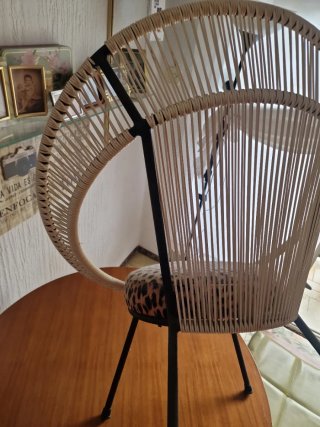 Silla Acapulco Vintage Beige y Marrón