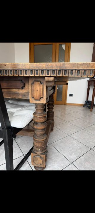 TAVOLO IN LEGNO MASSELLO STILE RUSTICO/TOSCANO