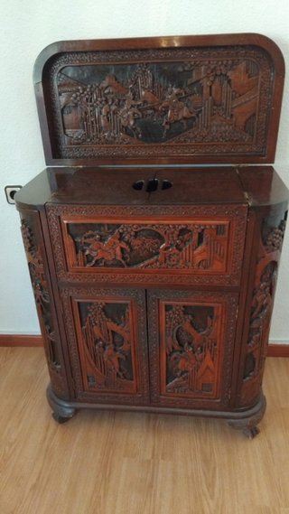 Mueble Bar Oriental Madera Tallada
