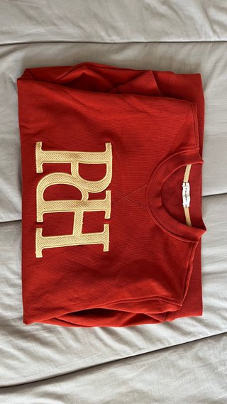 Sudadera Pedro del Hierro Roja Logo Dorado