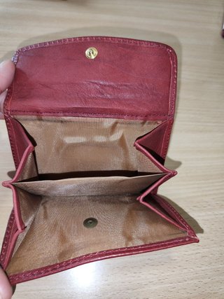 Cartera Piel Granate Vintage