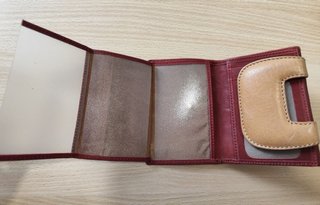 Cartera Piel Granate Vintage