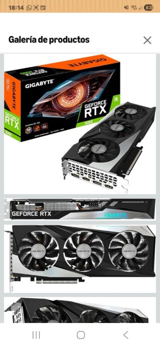 Gigabyte RTX 3060 12GB Tarjeta Gráfica