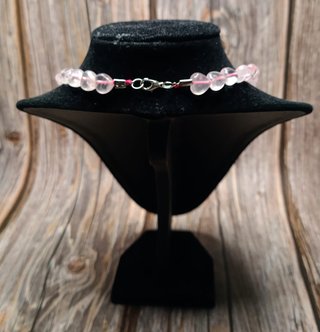 Collar Corazón Cuarzo Rosa