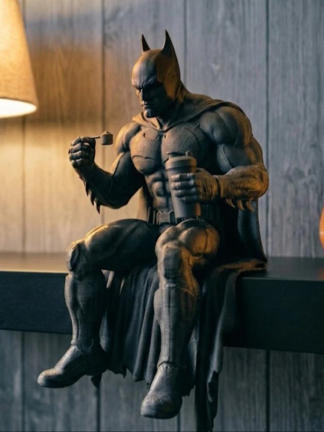 Figura Batman Sentado con Batido