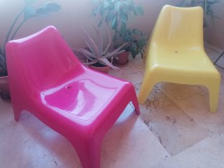 Sillones Plástico IKEA (Rosa y Amarillo)