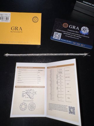 Pulsera Tenis Moissanita VVS/D Plata S925 GRA
