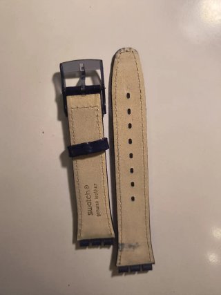 Correa Swatch Piel 17mm Azul