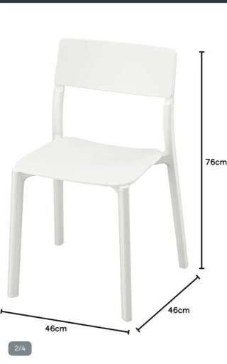 Mesa de comedor y Sillas blancas de plástico Ikea