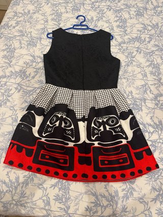 Vestido fiesta negro y rojo