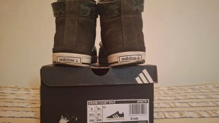 Scarpe Adidas alte donna grigie e oro
