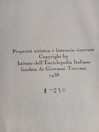 Enciclopedia Treccani, Appendice 1 1938