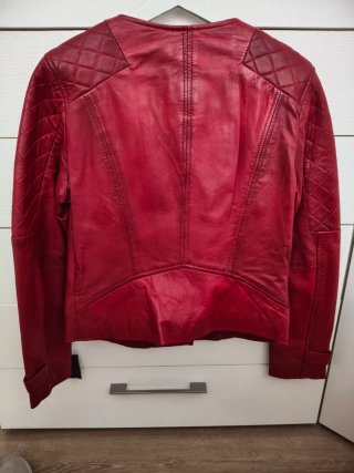Cazadora de cuero Heeli roja Talla XL