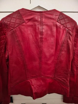Cazadora de cuero Heeli roja Talla XL