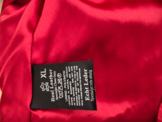 Cazadora de cuero Heeli roja Talla XL