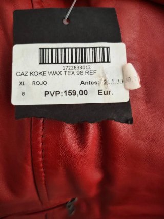 Cazadora de cuero Heeli roja Talla XL