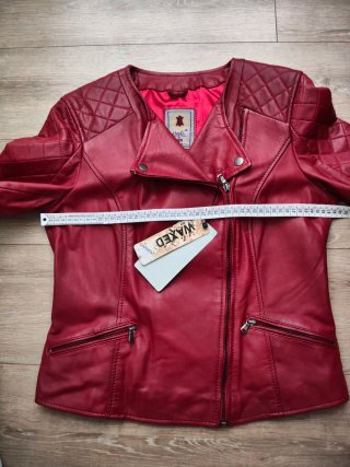 Cazadora de cuero Heeli roja Talla XL