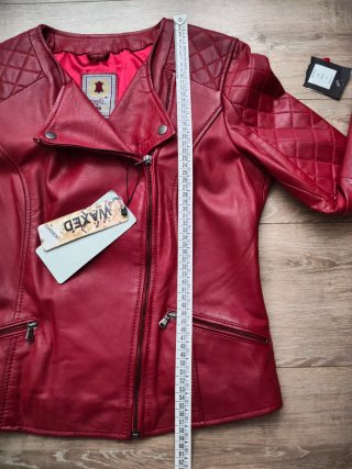Cazadora de cuero Heeli roja Talla XL