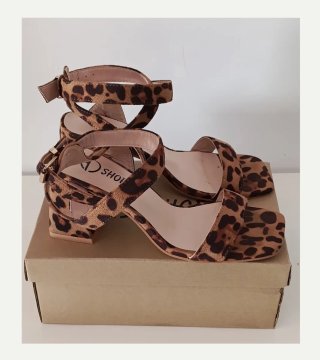 Sandalias leopardo tacón bloque