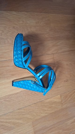 Sandalias JLo Tacón Alto Turquesa