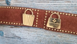 Cintura Vintage Camoscio Dettagli Oro Gipsy chic