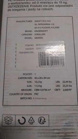 Carro de bebé gris y negro