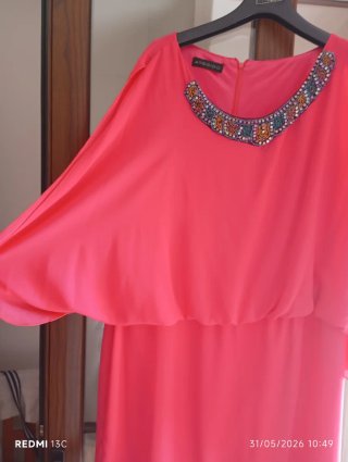 Vestido fiesta ARGIDDO rosa con pedrería