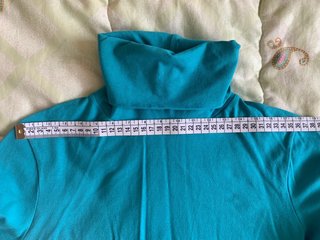 Jersey cuello alto elástico mujer azul turquesa