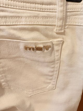 Pantalones pitillo MET blancos talla 37 (27 italia