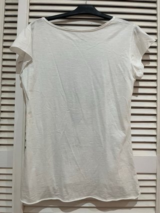 Camiseta estampada manga corta blanca talla S M