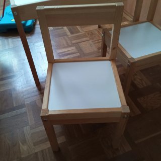 Mesa y 2 Sillas IKEA LÄTT Niños Blanca