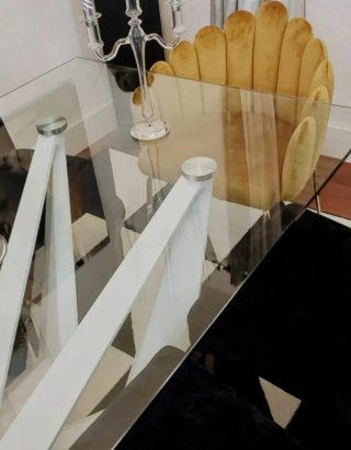 Mesa Comedor Diseño Cristal y Madera
