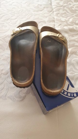 Sandalias Birkenstock Doradas Talla 38