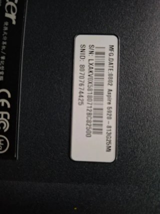 Portátil Acer 5920 para piezas o reparar