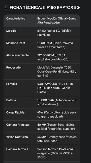IIIF150 Raptor 5G 512GB