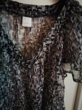 Camicia Camaieu fantasia nero/grigio