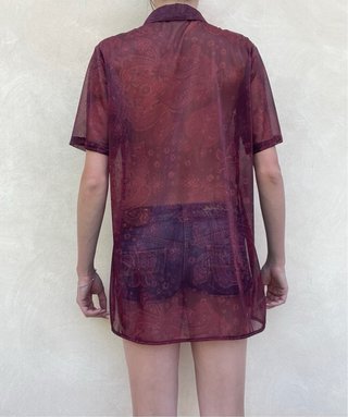 Camicia Mesh Bordeaux Paisley Vintage tg.M - nuova