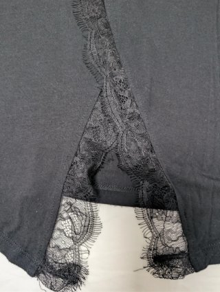 Camiseta Cortefiel Negra Encaje