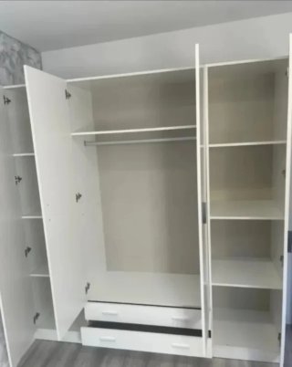 Armario Blanco 3 Puertas con Cajones