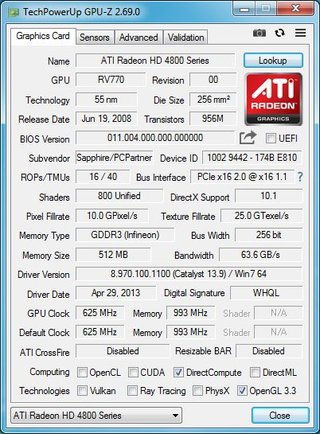 Scheda Video Sapphire ATI Radeon 4850 512MB